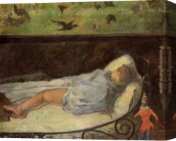 Young Canvas Paintings - Young Girl Dreaming by Paul Gauguin