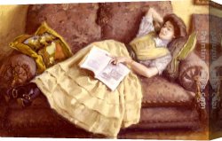 Day Dream Painting Canvas Paintings - Day Dreams by Paul Gustave Fischer