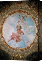 Aime Canvas Paintings - Enlevement de Psyche by Paul Jacques Aime Baudry