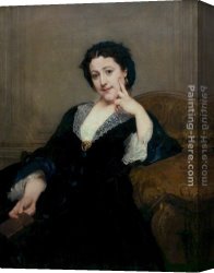 Aime Canvas Paintings - Madeleine Brohan de la Comédie Française by Paul Jacques Aime Baudry