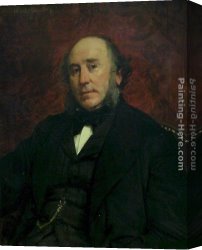 Aime Canvas Paintings - Portrait d'Albert Beurdeley by Paul Jacques Aime Baudry