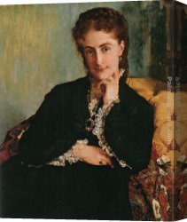 Aime Canvas Paintings - Portrait de Madame Louis Cézard by Paul Jacques Aime Baudry