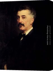 Aime Canvas Paintings - Portrait of P. A. Chikhachev by Paul Jacques Aime Baudry