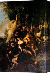 Aime Canvas Paintings - The Torment of Vestale by Paul Jacques Aime Baudry