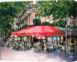 Cafe Canvas Paintings - Cafe Du Coin by Paul Kenton