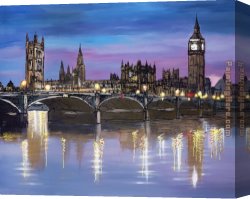 Dance The Night Away Canvas Paintings - City Nights by Paul Kenton