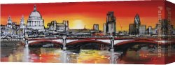 Golden Canvas Paintings - Golden Thames by Paul Kenton