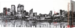 London Canvas Paintings - London Progress by Paul Kenton