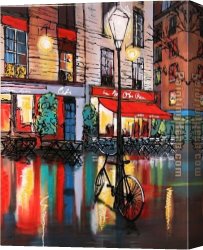 April in Paris Canvas Paintings - Paris Cafe by Paul Kenton