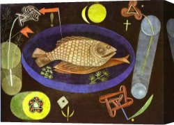 Around The Fish Canvas Paintings - Around the Fish by Paul Klee