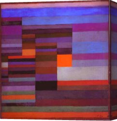 Evening on a Parisian Boulevard Canvas Paintings - Fire in the Evening by Paul Klee
