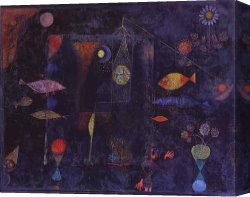 Around The Fish Canvas Paintings - Fish Magic by Paul Klee