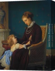 Peel Canvas Paintings - Bedtime by Paul Peel