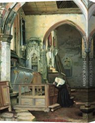 Peel Canvas Paintings - Devotion by Paul Peel