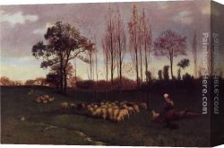 Peel Canvas Paintings - Return of the Flock by Paul Peel