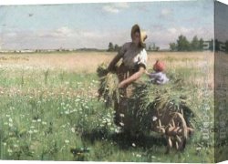 Peel Canvas Paintings - The Meadow Lark by Paul Peel