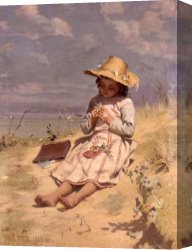 Peel Canvas Paintings - The Young Botanist by Paul Peel