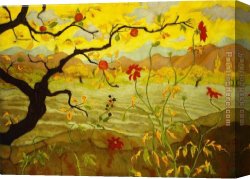 Apple Canvas Paintings - Apple Tree With Red Fruit by Paul Ranson