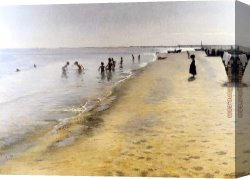 Peder Mork Monsted Canvas Paintings - Dia de verano en Skagen by Peder Severin Kroyer