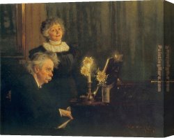 Nina Con Flor Canvas Paintings - Nina y Edvard Grieg by Peder Severin Kroyer