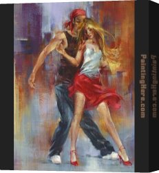 Street of Dreams Canvas Paintings - Street Dance by Pedro Alvarez