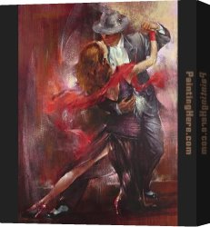 Tango VII Study Canvas Paintings - Tango Argentino II by Pedro Alvarez