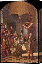 Tomb Canvas Paintings - The Tomb of Saint Peter Martyr by Pedro Berruguete