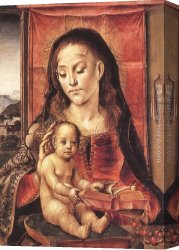 The Virgin And Child with Five Angels Canvas Paintings - Virgin and Child by Pedro Berruguete