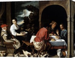 Supper Canvas Paintings - The Supper at Emmaus by Pedro Orrente
