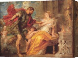 Venus And Mars Canvas Paintings - Mars and Rhea Silvia by Peter Paul Rubens