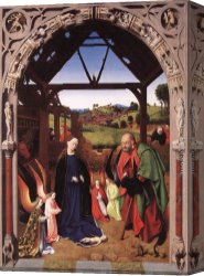 Nativity Canvas Paintings - The Nativity by Petrus Christus