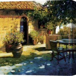 A Peaceful Retreat Canvas Paintings - Courtyard Retreat by Philip Craig
