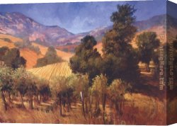 Hills of Tuscany I Canvas Paintings - Southern Vineyard Hills by Philip Craig