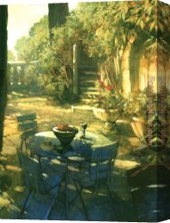 Philip Canvas Paintings - Sunlit Terrace Crillon le Brave by Philip Craig