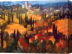 Philip Canvas Paintings - Tuscan Castle by Philip Craig