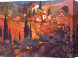 Philip Canvas Paintings - View from San Gimignano by Philip Craig