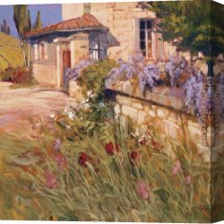 Philip Canvas Paintings - Wisteria Wall by Philip Craig