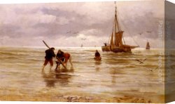 Philippe Canvas Paintings - Ankerligten by Philippe Lodowyck Jacob Sadee