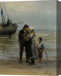 Philippe Canvas Paintings - The Farewell by Philippe Lodowyck Jacob Sadee