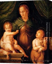 Francesco Canvas Paintings - The Madonna and Child with the infant Saint John the Baptist by Pier Francesco Di Jacopo Foschi