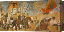 Battle Canvas Paintings - Battle between Constantine and Maxentius by Piero della Francesca
