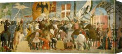 Battle Canvas Paintings - Battle between Heraclius and Chosroes by Piero della Francesca
