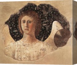 Piero Canvas Paintings - Head of an Angel by Piero della Francesca