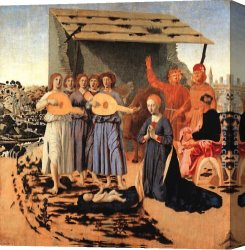 Nativity Canvas Paintings - Nativity by Piero della Francesca
