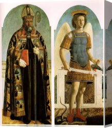 Piero Canvas Paintings - Polyptych of Saint Augustine by Piero della Francesca