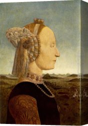 Piero Canvas Paintings - Portrait of Battista Sforza by Piero della Francesca