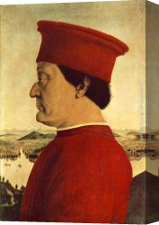 Della Canvas Paintings - Portrait of Federico da Montefeltro by Piero della Francesca