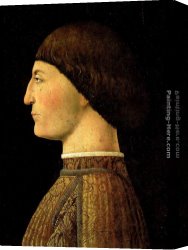 Piero Canvas Paintings - Sigismondo Pandolfo Malatesta by Piero della Francesca