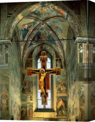 Maggiore Canvas Paintings - The Fresco Cycle (View of the Cappella Maggiore) by Piero della Francesca