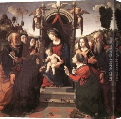 The Mystic Marriage of St Catherine Canvas Paintings - Mystical Marriage of St Catherine of Alexandria by Piero di Cosimo